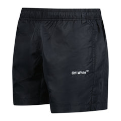 OFF-WHITE ARROW DESIGN SWIM SHORTS BLACK