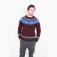 PENFIELD LEWISVILLE, KNITTED CREW BURGUNDY PF0896W13-BUR