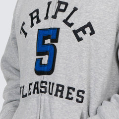 Pleasures Men 555 Applique Zip Up Hoodie Heather Grey