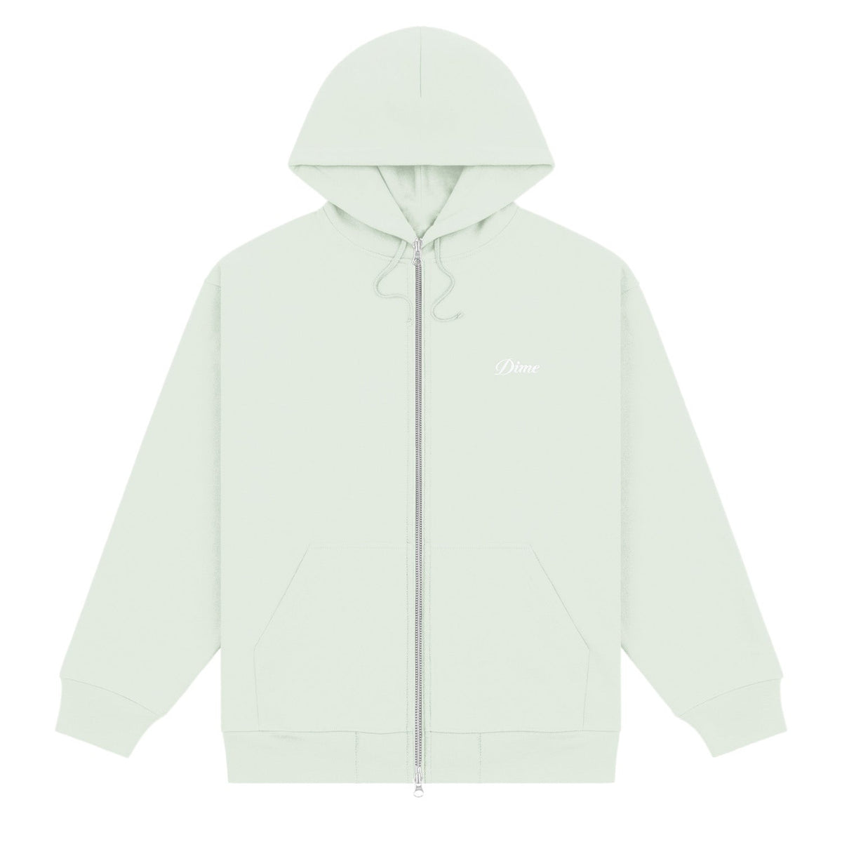 Dime Cursive Small Logo Zip Hoodie Mint