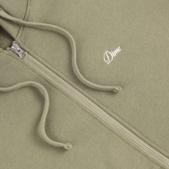 Dime Cursive Zip Hoodie Army Green