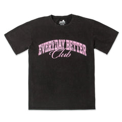 Everyday Better Club "Club Classic" Scripted  T-Shirt Black Pink