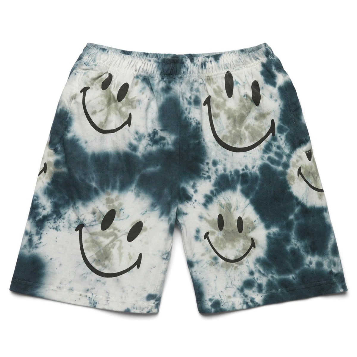 Market Men Smiley Shibori Dye Shorts Black
