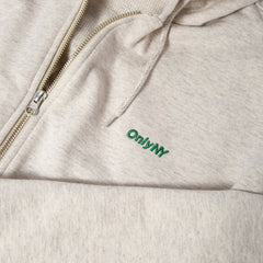 Only NY Thermal Waffle Lined Zip Hoodie Oatmeal Heather