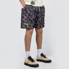 Pleasures Men Running Short Brown Leopard