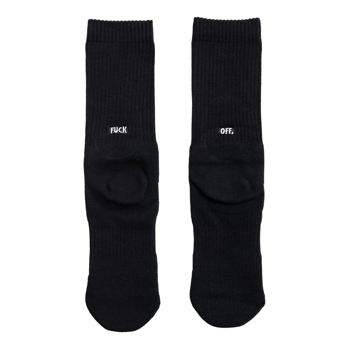 Raised By Wolves Fuck Off Crew Socks Black Core