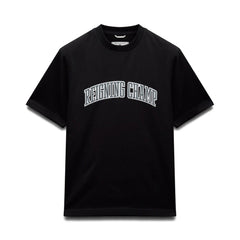 Reigning Champ Men Knit Midweight Jersey Collegiate T-Shirt Black White RC-1548-BLW