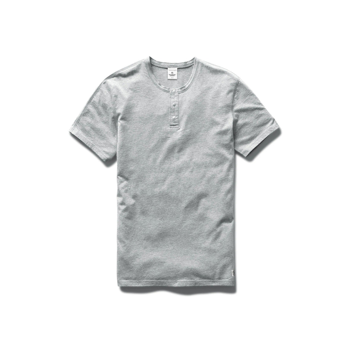 Reigning Champ Ringspun Jersey Short Sleeve Henley Tee Heather Grey RC-1073-GRY